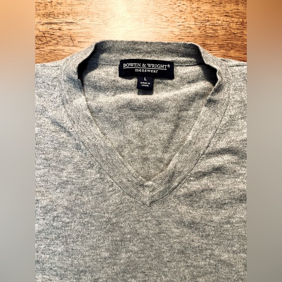 Grey V-Neck Sweater - Picture 2 of 4